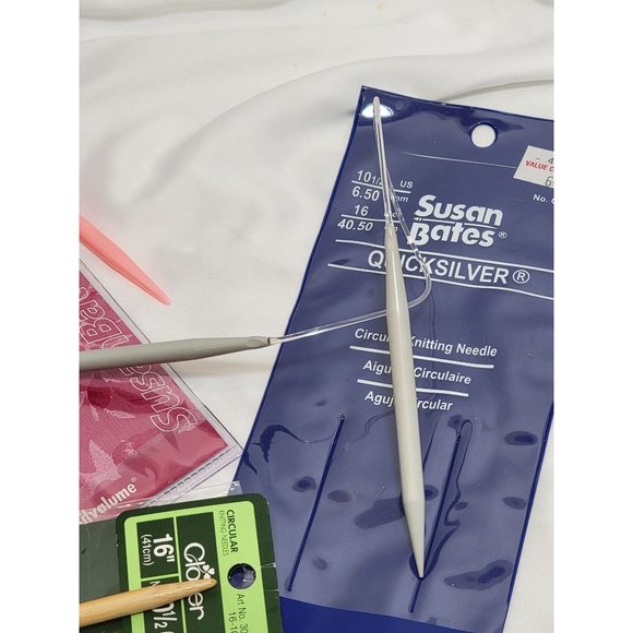 Lot of 3 Circular Knitting Needles, 16", Size 10.5 - Picture 2 of 4